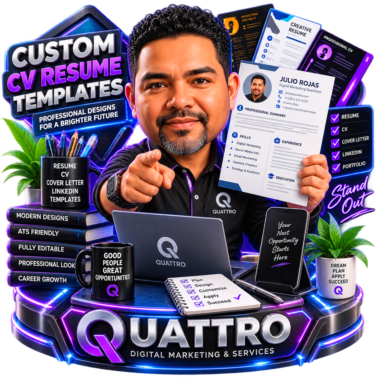 QUATTRO CV and Resume Templates artwork