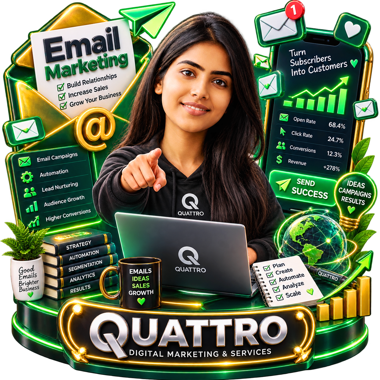 QUATTRO Email Marketing service artwork