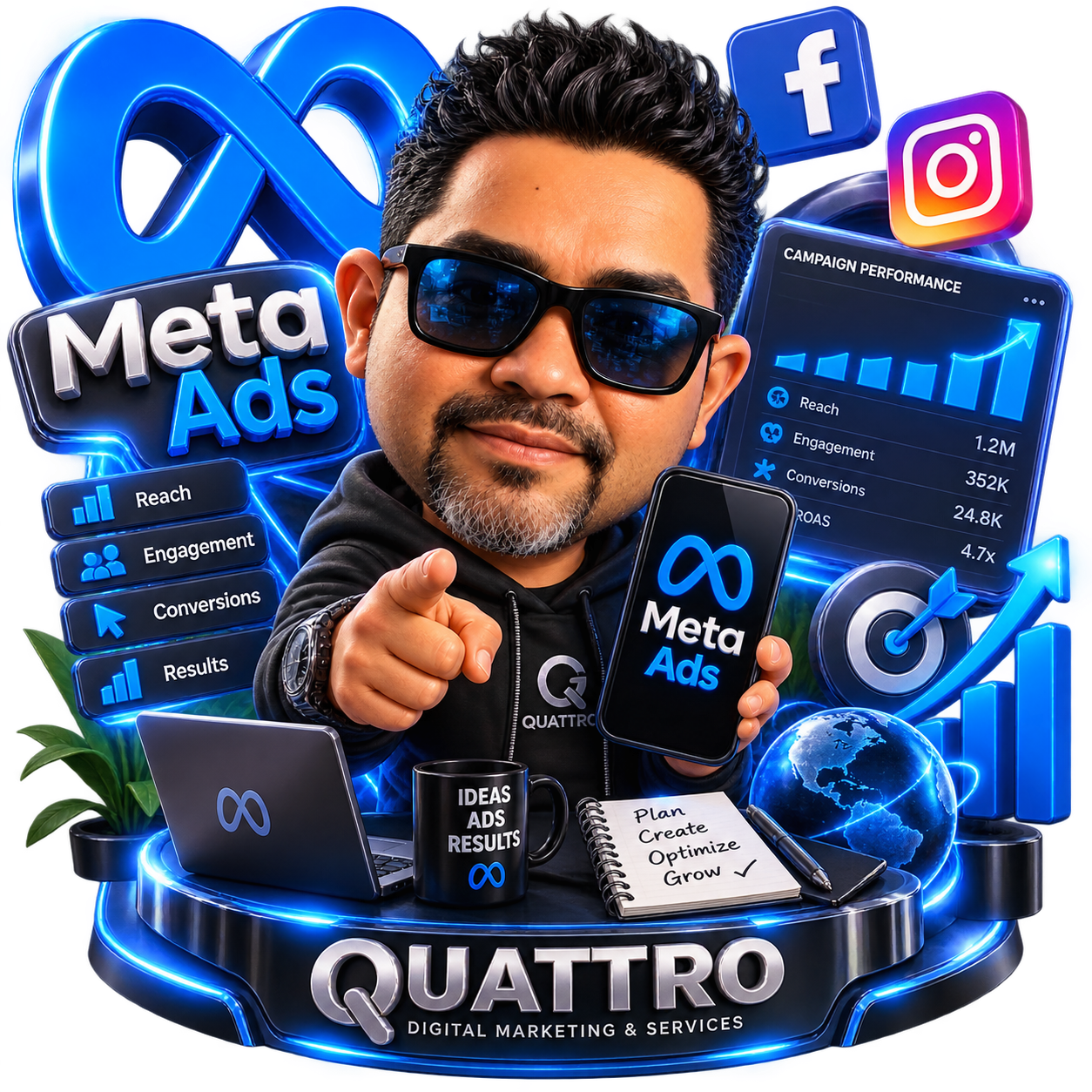 QUATTRO Meta Ads service artwork