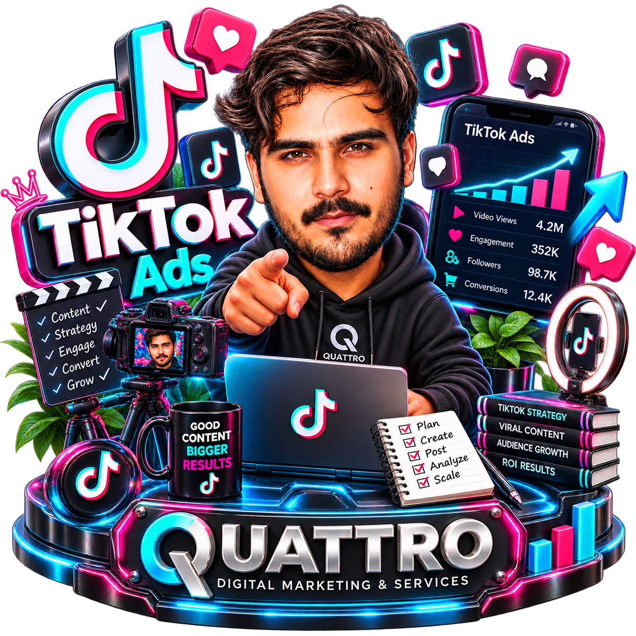QUATTRO TikTok Ads service artwork